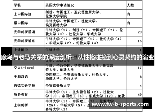 魔鸟与老马关系的深度剖析:从性格碰撞到心灵契约的演变 魔鸟与老马关系的深度剖析:从性格碰撞到心灵契约的演变