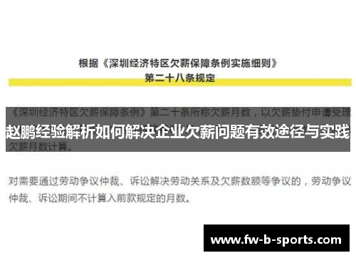 赵鹏经验解析如何解决企业欠薪问题有效途径与实践 赵鹏经验解析如何解决企业欠薪问题有效途径与实践